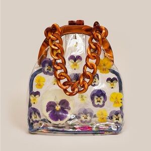 Dauphinette Ina’s Violas pressed flowers bag